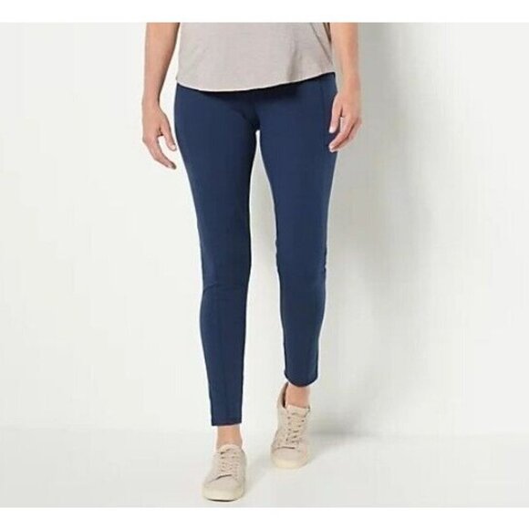Denim & Co. Active Petite Duo Stretch Pant with Side Pocket Navy Petite 2X - Picture 1 of 1